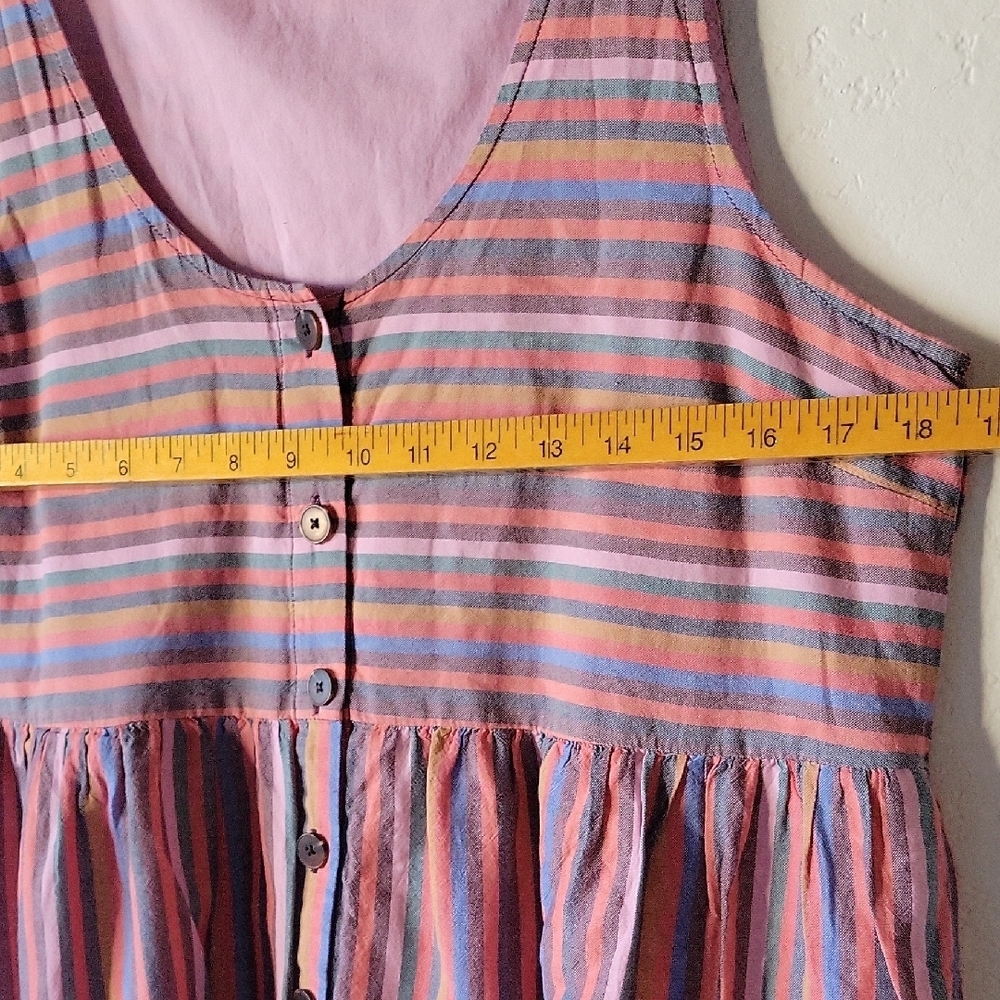 Madewell Striped Sleeveless Button-Down Sz L Dress - Picture 6 of 11